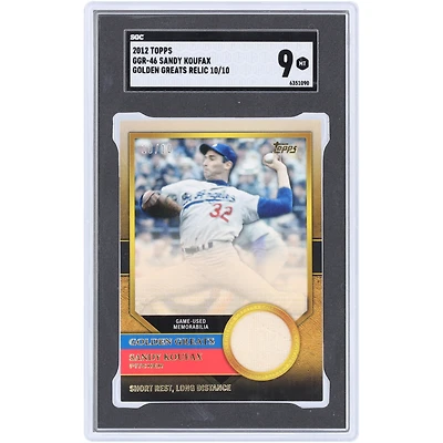 Sandy Koufax Los Angeles Dodgers 2012 Topps Golden Greats Jersey Relic #GGR-46 #10/10 SGC Authenticated 9 Card