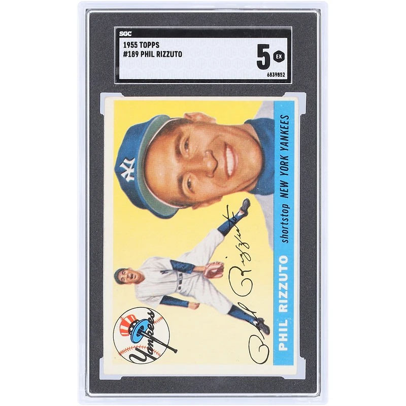 Phil Rizzuto New York Yankees 1955 Topps #189 SGC Authenticated 5 Card