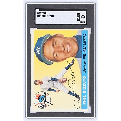 Phil Rizzuto New York Yankees 1955 Topps #189 SGC Authenticated 5 Card