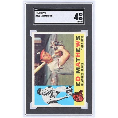 Ed Mathews Milwaukee Braves 1960 Topps #420 SGC Authenticated 4 Card