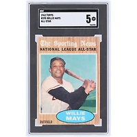 Willie Mays San Francisco Giants 1962 Topps All-Star #395 SGC Authenticated 5 Card