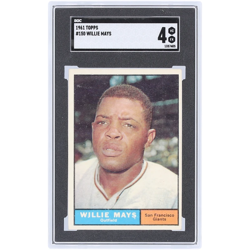 Willie Mays San Francisco Giants 1961 Topps #150 SGC Authenticated 4 Card