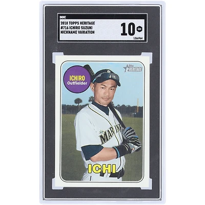 Ichiro Suzuki Seattle Mariners 2018 Topps Heritage Nickname Variations #716 SGC Authenticated 10 Card