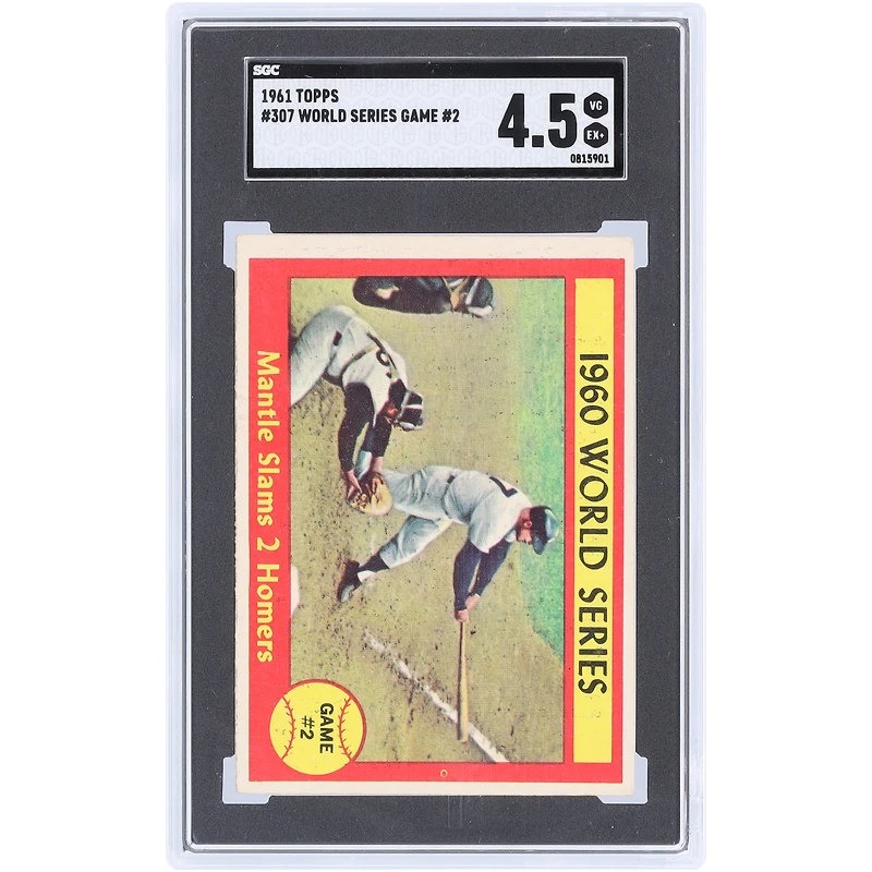 Mickey Mantle New York Yankees 1961 Topps World Series Game 2 #307 SGC Authenticated Card