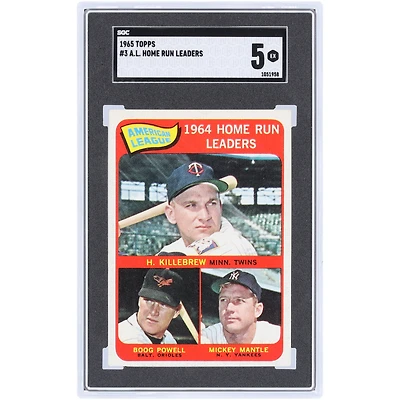 Mickey Mantle, Harmon Killebrew & Boog Powell 1965 Topps #3 SGC Authenticated 5 Card