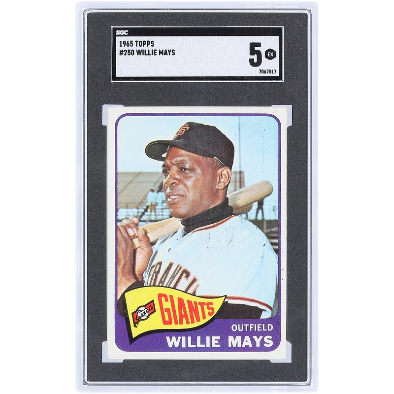 Willie Mays San Francisco Giants 1965 Topps #250 SGC Authenticated 5 Card