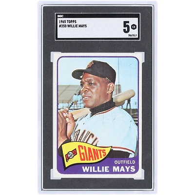 Willie Mays San Francisco Giants 1965 Topps #250 SGC Authenticated 5 Card
