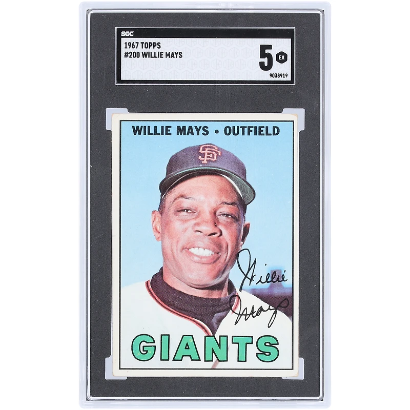 Willie Mays San Francisco Giants 1967 Topps #200 SGC Authenticated 5 Card
