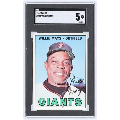 Willie Mays San Francisco Giants 1967 Topps #200 SGC Authenticated 5 Card