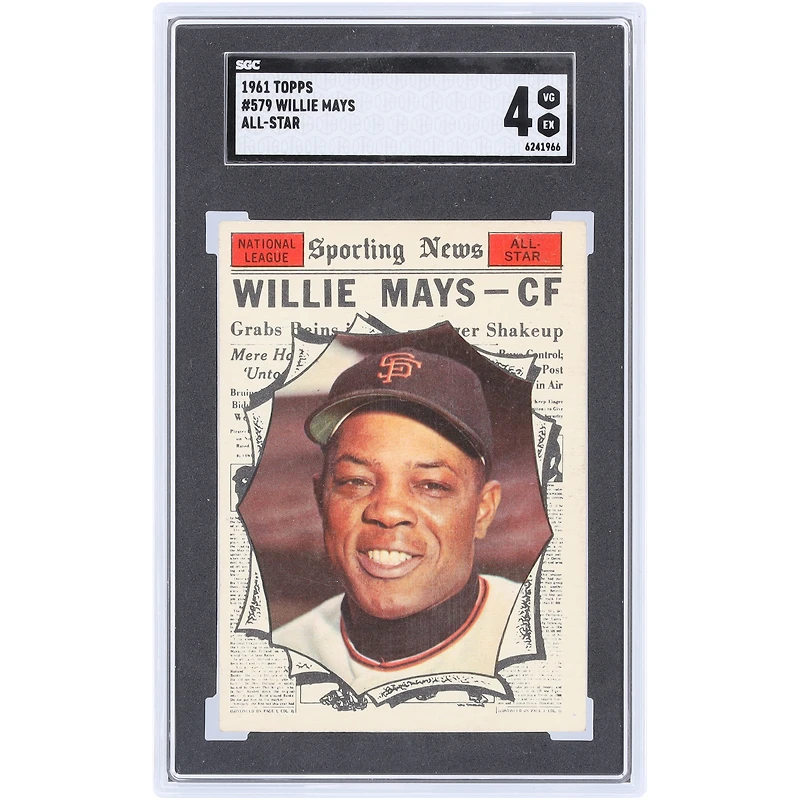 Willie Mays San Francisco Giants 1961 Topps All Star #579 SGC Authenticated 4 Card