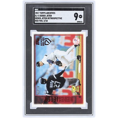 Derek Jeter New York Yankees 2017 Topps Archives Red Foil Derek Jeter Retrospective #DJ-5 #2/10 SGC Authenticated 9 Card