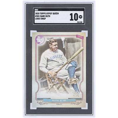 Babe Ruth New York Yankees 2020 Topps GQ Logo Swap #301 SGC Authenticated 10 Card