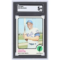 Willie Mays New York Mets 1973 Topps #305 SGC Authenticated 5 Card