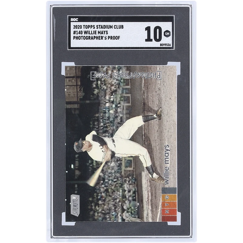 Willie Mays San Francisco Giants 2020 Topps Stadium Club Photographer's Proof #140 SGC Authenticated 10 Card