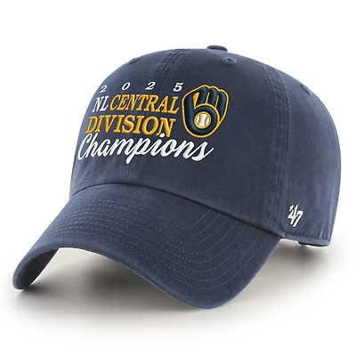 Men's '47  Navy Milwaukee Brewers 2025 NL Central Division Champions Clean Up Adjustable Hat