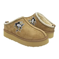 Women's Cuce Tan Pittsburgh Penguins Chestnut Slip On Boot
