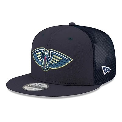Men's New Era Navy New Orleans Pelicans Core Logo Meshback 9FIFTY Snapback Hat