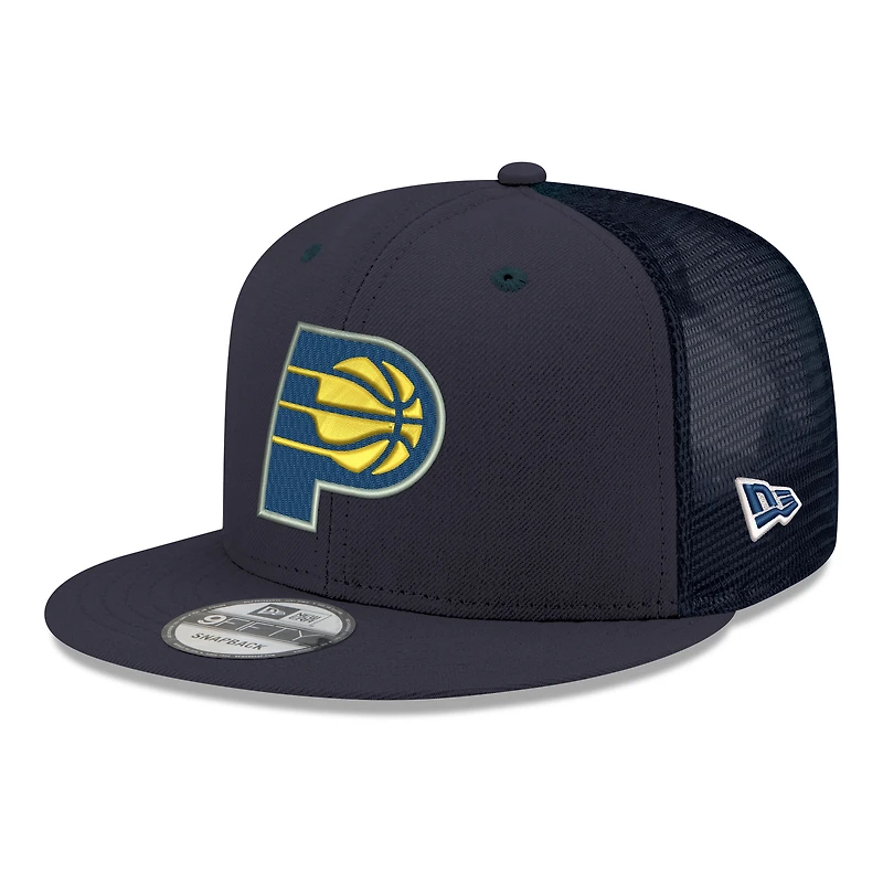 Men's New Era Navy Indiana Pacers Core Logo Meshback 9FIFTY Snapback Hat