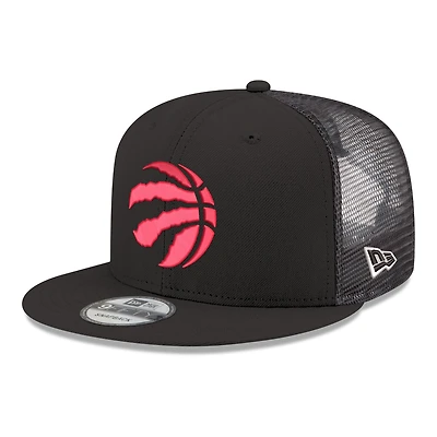 Men's New Era Black Toronto Raptors Core Logo Meshback 9FIFTY Snapback Hat