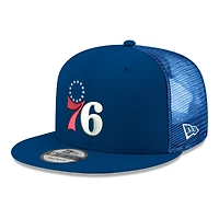 Men's New Era Royal Philadelphia 76ers Core Logo Meshback 9FIFTY Snapback Hat