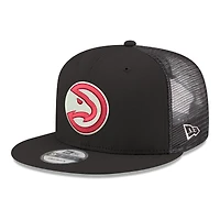 Men's New Era Black Atlanta Hawks Core Logo Meshback 9FIFTY Snapback Hat