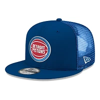 Men's New Era Blue Detroit Pistons Core Logo Meshback 9FIFTY Snapback Hat