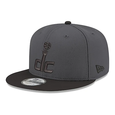 Men's New Era Gray/Black Washington Wizards Logo 2-Tone 9FIFTY Snapback Hat