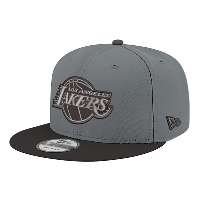Men's New Era Gray/Black Los Angeles Lakers Logo 2-Tone 9FIFTY Snapback Hat