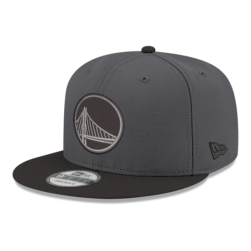 Men's New Era Gray/Black Golden State Warriors Logo 2-Tone 9FIFTY Snapback Hat
