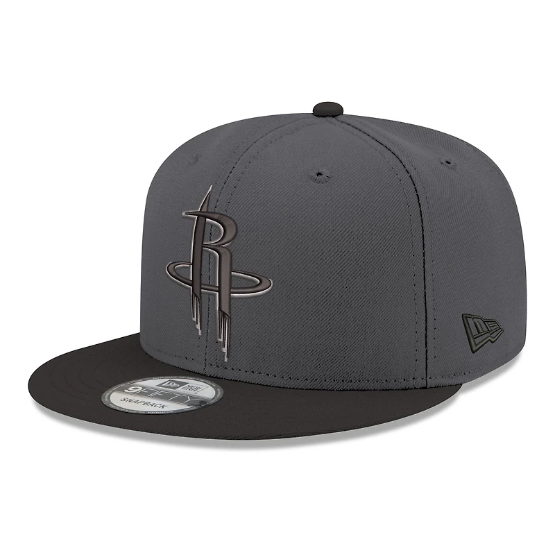 Men's New Era Gray/Black Houston Rockets Logo 2-Tone 9FIFTY Snapback Hat