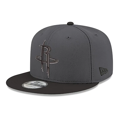 Men's New Era Gray/Black Houston Rockets Logo 2-Tone 9FIFTY Snapback Hat