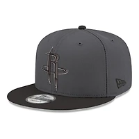 Men's New Era Gray/Black Houston Rockets Logo 2-Tone 9FIFTY Snapback Hat