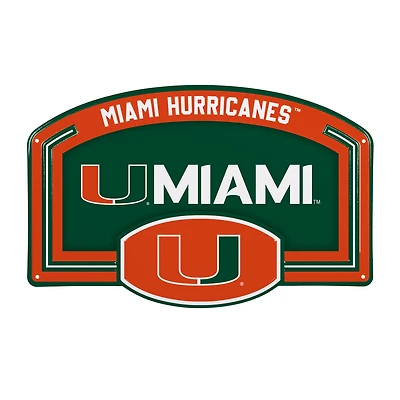 Miami Hurricanes 11" x 17" Embossed USA Steel Buckle Wall Sign