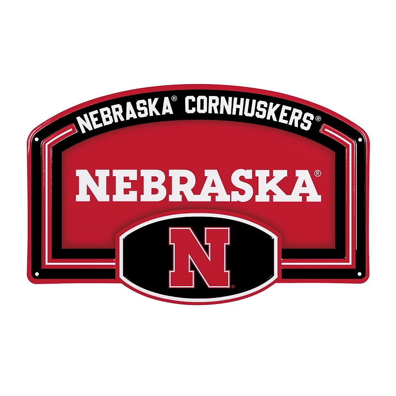 Nebraska Huskers 11" x 17" Embossed USA Steel Buckle Wall Sign