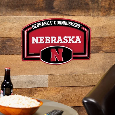 Nebraska Huskers 11" x 17" Embossed USA Steel Buckle Wall Sign