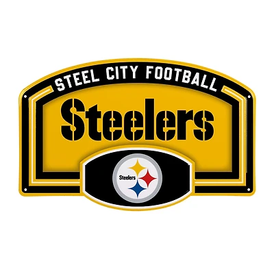 Pittsburgh Steelers 11" x 17" Embossed USA Steel Buckle Wall Sign