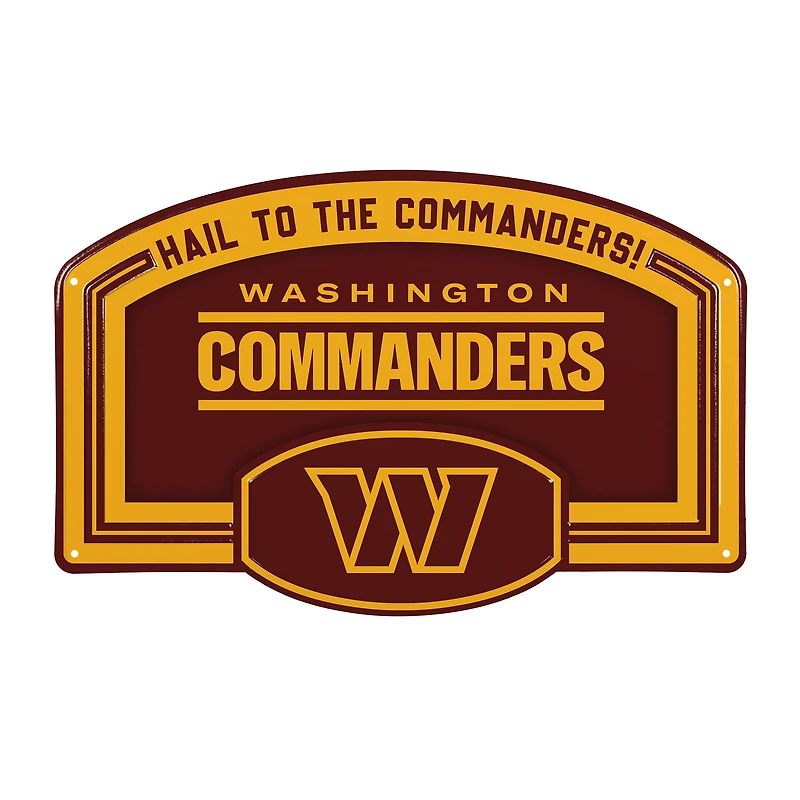 Washington Commanders 11" x 17" Embossed USA Steel Buckle Wall Sign