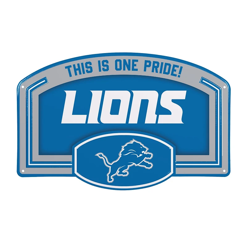 Detroit Lions 11" x 17" Embossed USA Steel Buckle Wall Sign