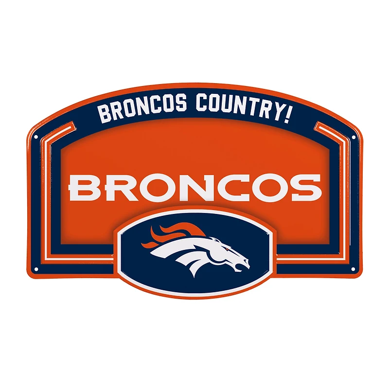 Denver Broncos 11" x 17" Embossed USA Steel Buckle Wall Sign