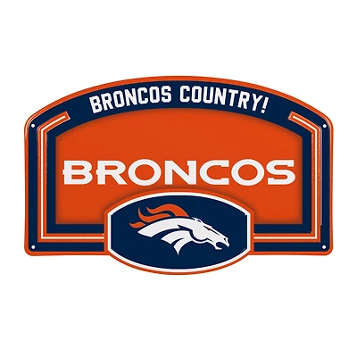 Denver Broncos 11" x 17" Embossed USA Steel Buckle Wall Sign