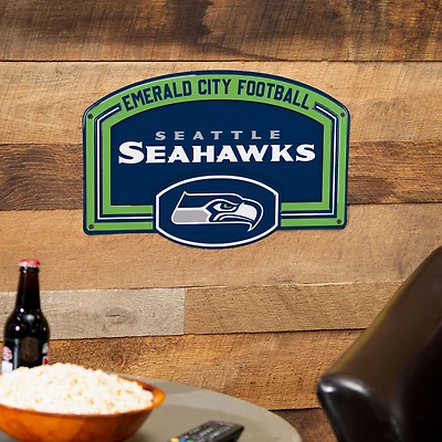 Seattle Seahawks 11" x 17" Embossed USA Steel Buckle Wall Sign
