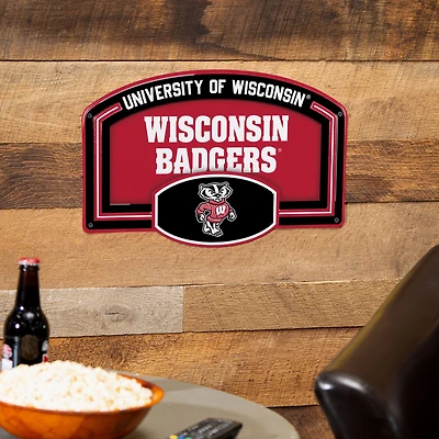 Wisconsin Badgers 11" x 17" Embossed USA Steel Buckle Wall Sign