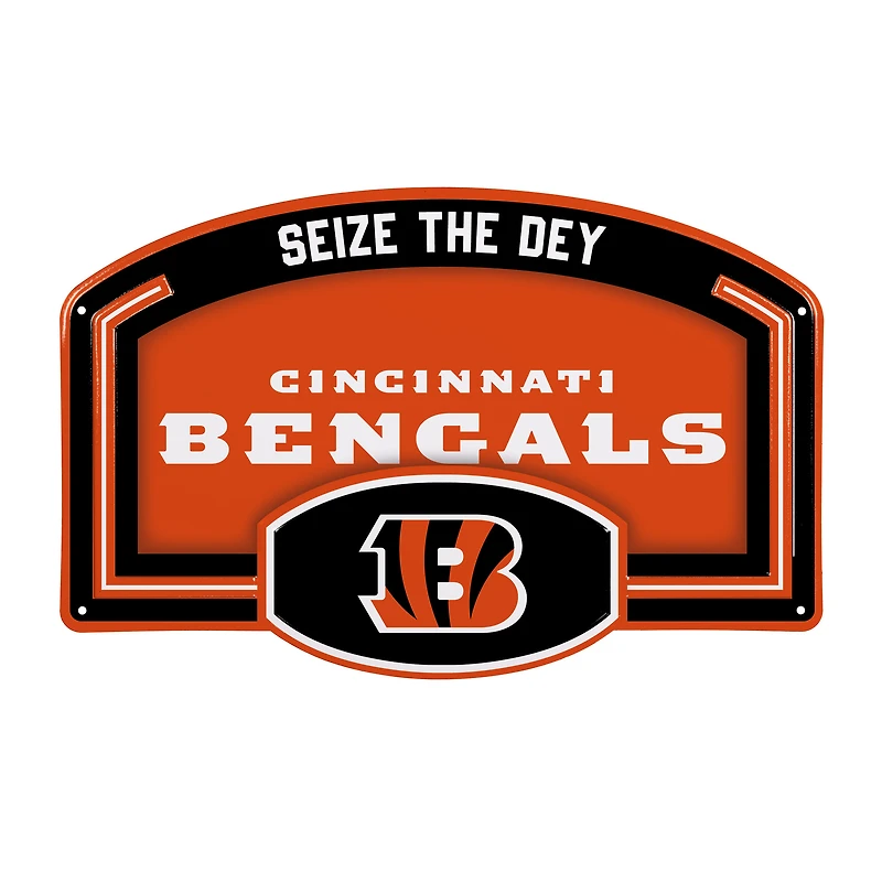 Cincinnati Bengals 11" x 17" Embossed USA Steel Buckle Wall Sign