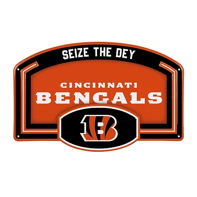 Cincinnati Bengals 11" x 17" Embossed USA Steel Buckle Wall Sign