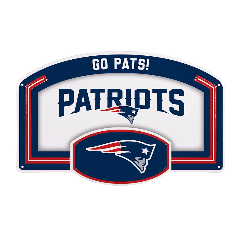 New England Patriots 11" x 17" Embossed USA Steel Buckle Wall Sign