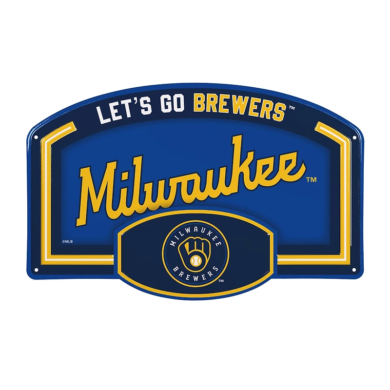 Milwaukee Brewers 11" x 17" Embossed USA Steel Buckle Wall Sign