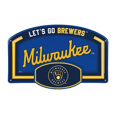 Milwaukee Brewers 11" x 17" Embossed USA Steel Buckle Wall Sign