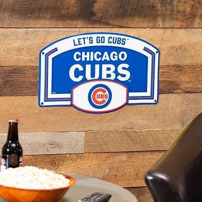 Chicago Cubs 11" x 17" Embossed USA Steel Buckle Wall Sign