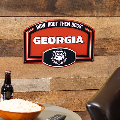 Georgia Bulldogs 11" x 17" Embossed USA Steel Buckle Wall Sign