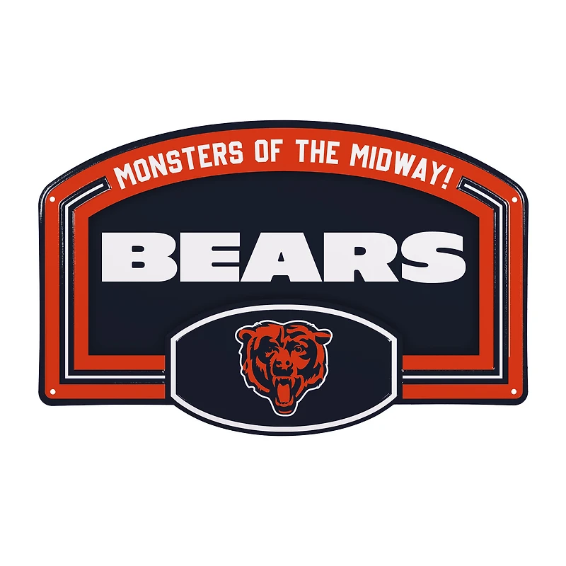 Chicago Bears 11" x 17" Embossed USA Steel Buckle Wall Sign